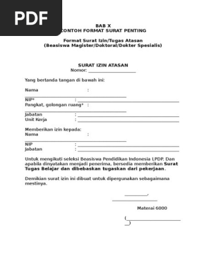Lpdp Format Format Surat Penting