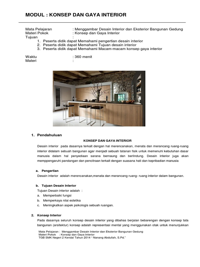 Konsep Dan Gaya Interior