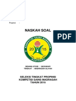 Kompetisi Sains Madrasah 2015 Tingkat Propinsi-Madrasah Aliyah-Geografi