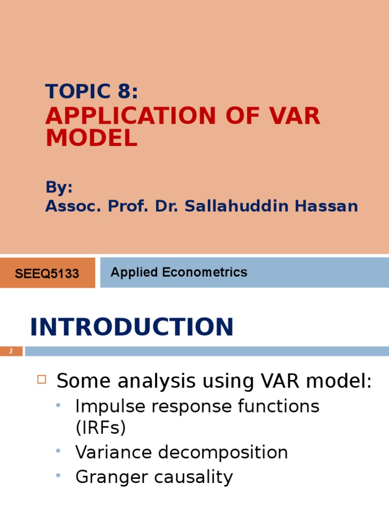 Lecture 8 Application of VAR Model | PDF | Econometrics | Errors And ...