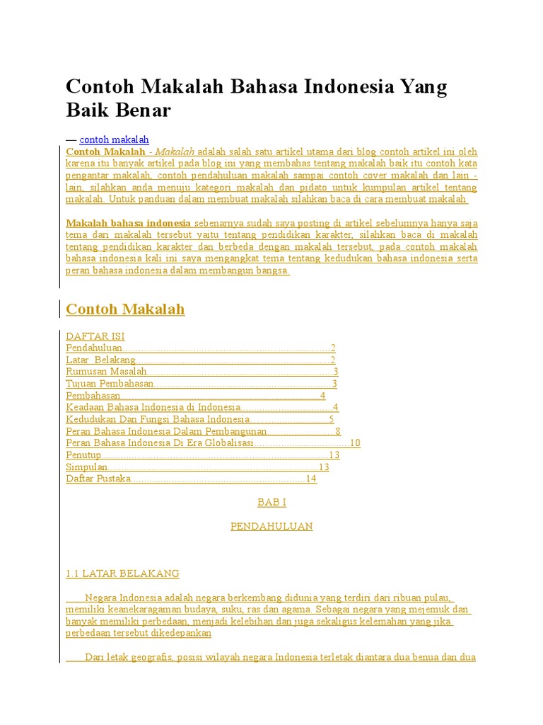 Dokumen Serupa Dengan Contoh Makalah Bahasa Indonesia Yang Baik Benar