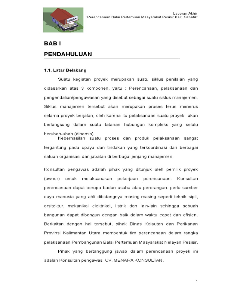 Contoh Laporan Akhir Konsultan Perencana PDF
