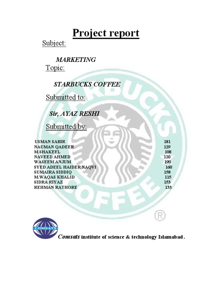 Starbucks Marketing Plan Kinzy 007 Comsian PDF Market