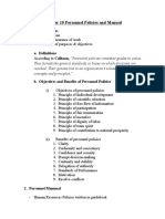 Chapter 10 Personnel Policies and Manual
