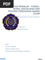 Download Revisi Makalah Fungsi Peran Kedudukan Dan Prospek Pendidikan Agama Islam by Rhazes Avicenna SN31265230 doc pdf