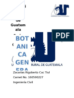 BOT ANI CA GEN ERA L: Universi Dad Rural de Guatem Ala Sede 059 Cobán