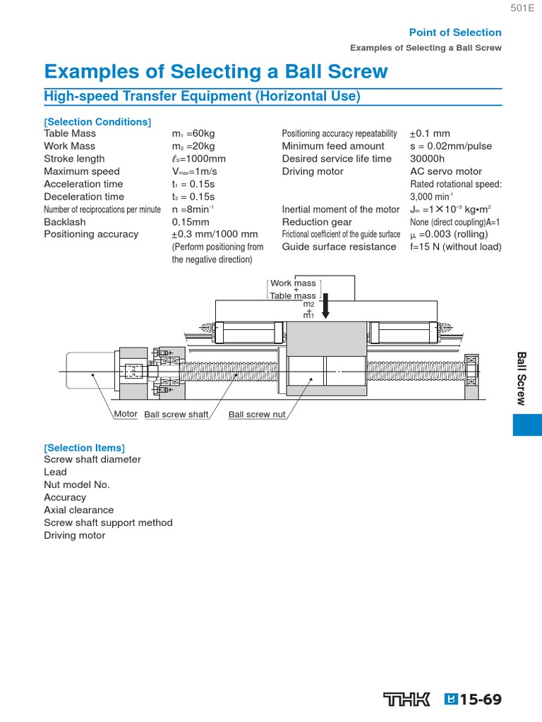 SBS 5 Selection of Ball Screw PDF Rotation Around A Fixed Axis