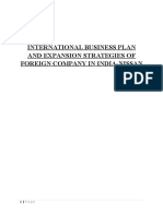 International Business Plan and Expansion Strategies of Foreign Company in India-Nissan
