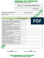 Modelo de Check List - Disposições Gerais (NR 01)