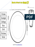 Dinner Plate Cut and Colour Worksheet 2