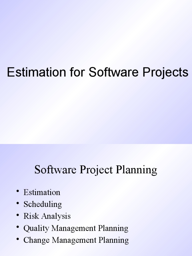 Software Project Estimation Techniques | PDF | Component Based Software ...