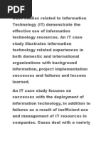 Case Studies Related To Information Technology1