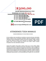 Manaus MONOGRAFIA E TCC PARA TODOS OS CURSOS R$300,00