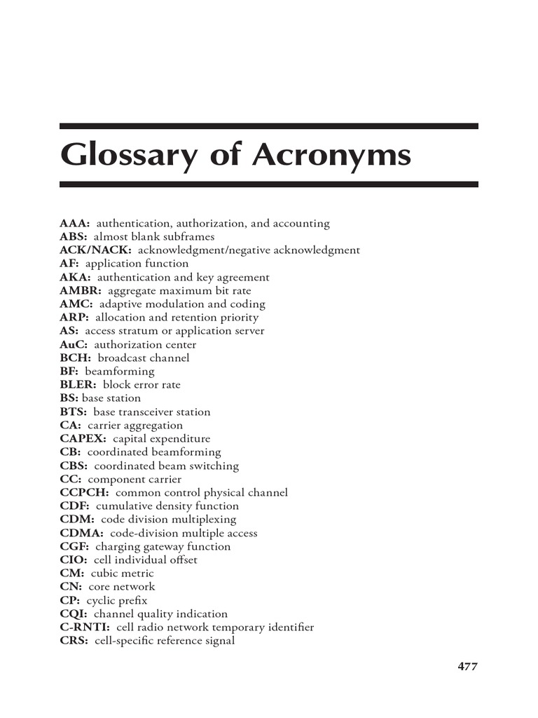 Tech Glossary | PDF | Ip Multimedia Subsystem | Channel Access Method