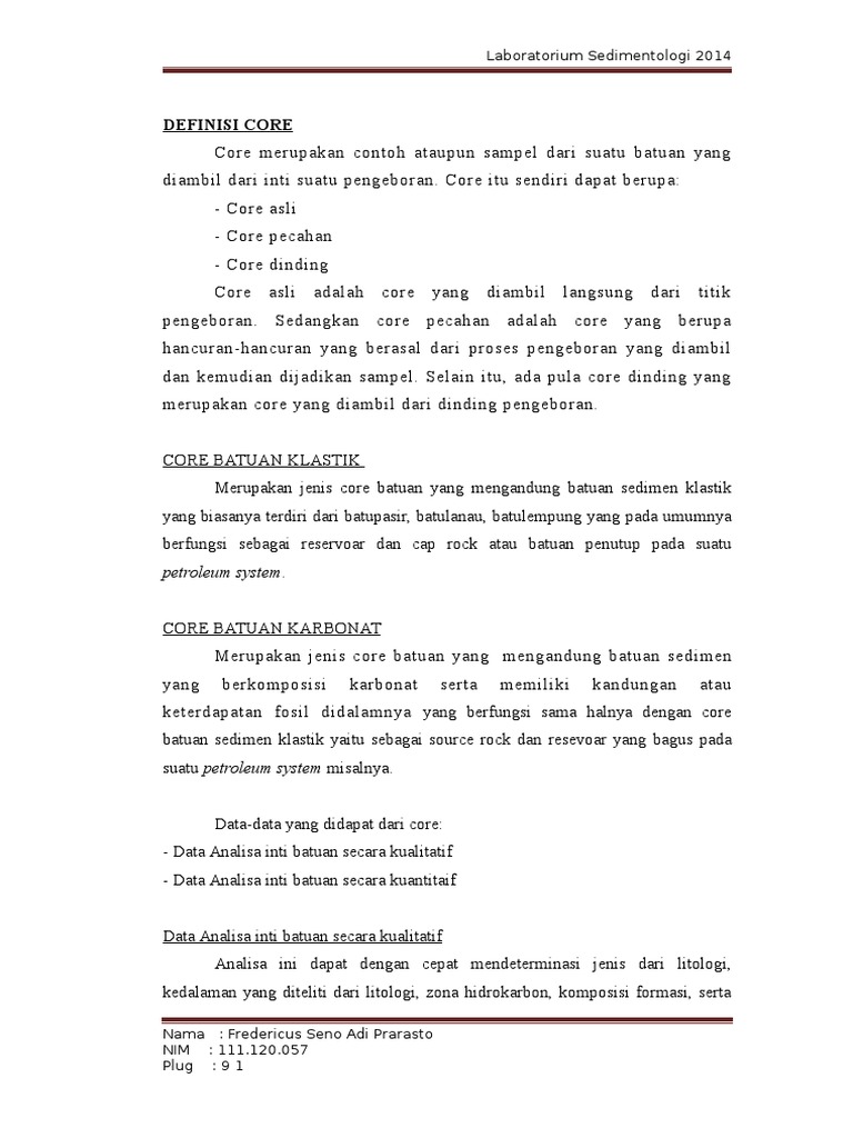 Analisis Core Batuan untuk Eksplorasi Petroleum | PDF | Ilmu Sosial ...