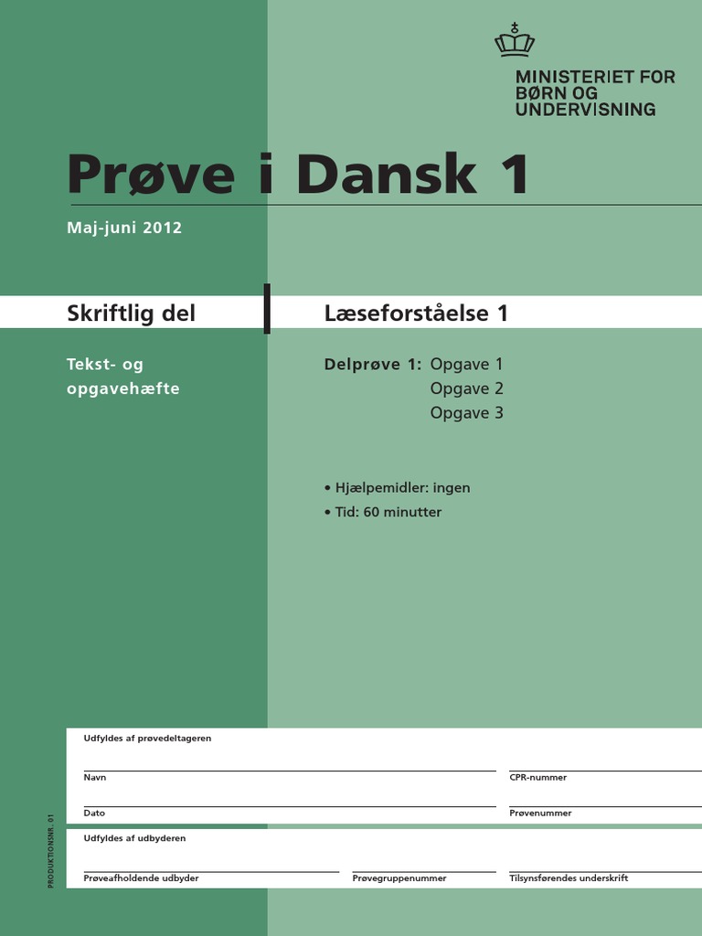 Dansk 1 | PDF