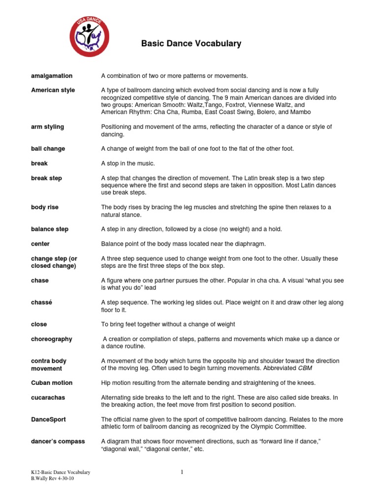 basic dance vocabulary final 3 ballroom dance competitive dance