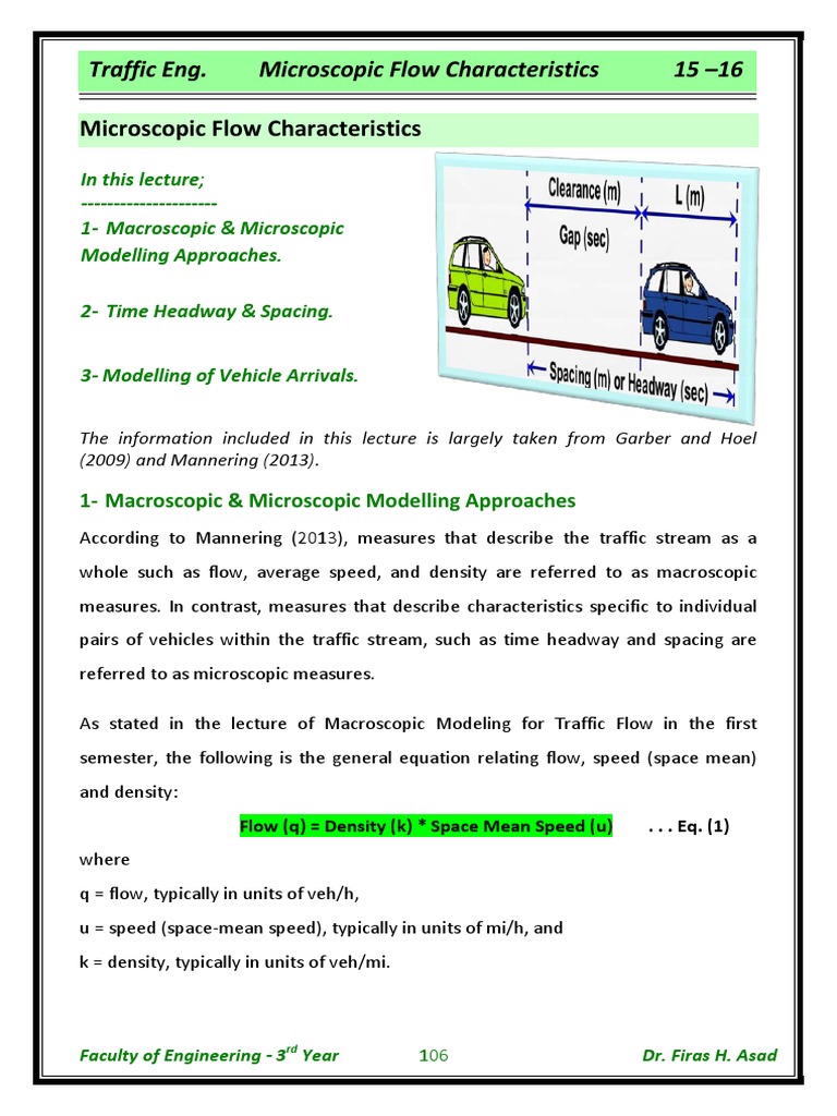 Microscopic Traffic Flow Characteristics | PDF | Poisson Distribution ...