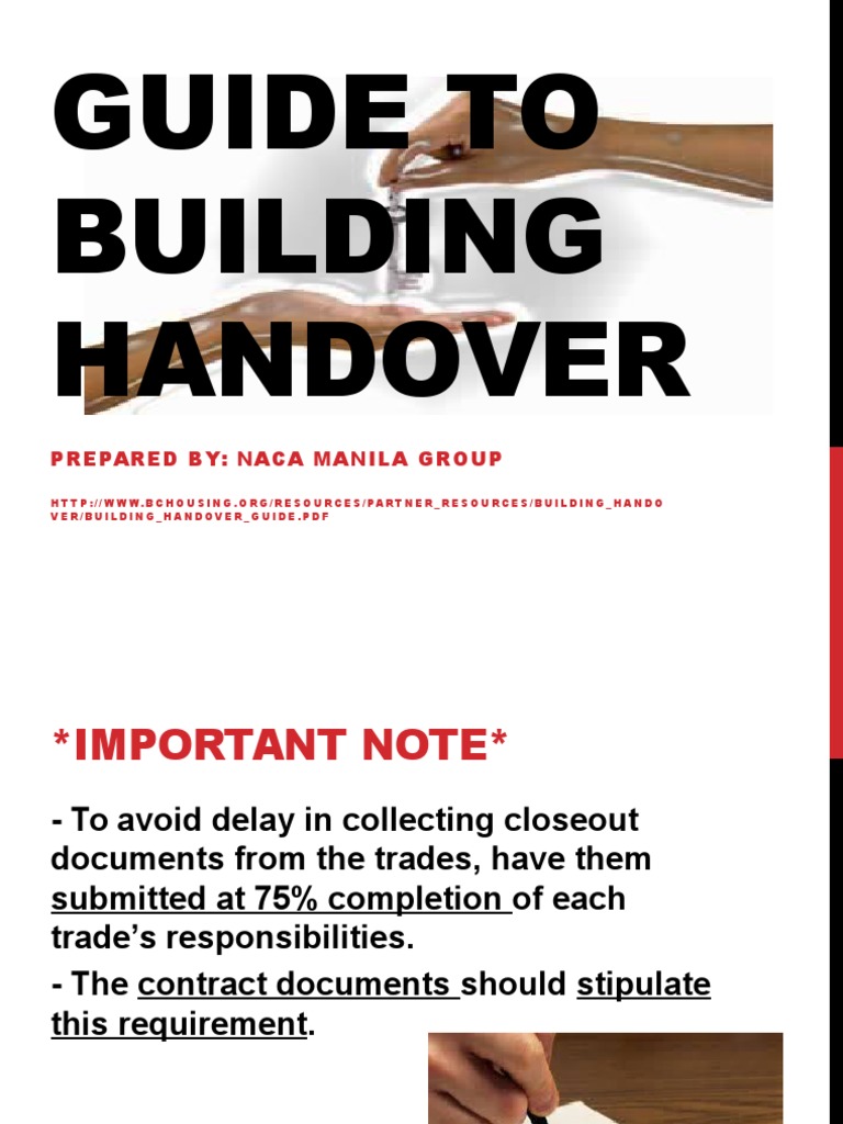 Handover | PDF | General Contractor | Fire Safety