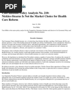 Nickles-Stearns Is Not the Market Choice for Health Care Reform, Cato Policy Analysis