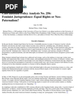 Download Feminist Jurisprudence Equal Rights or Neo-Paternalism Cato Policy Analysis by Cato Institute SN31267959 doc pdf