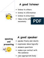 Checklist Listening, Speaking, Presenting