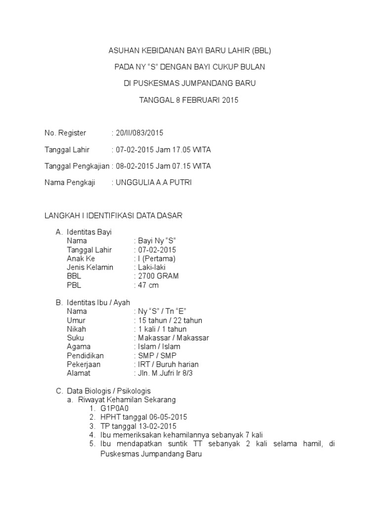 Asuhan Kebidanan Bayi Baru Lahir