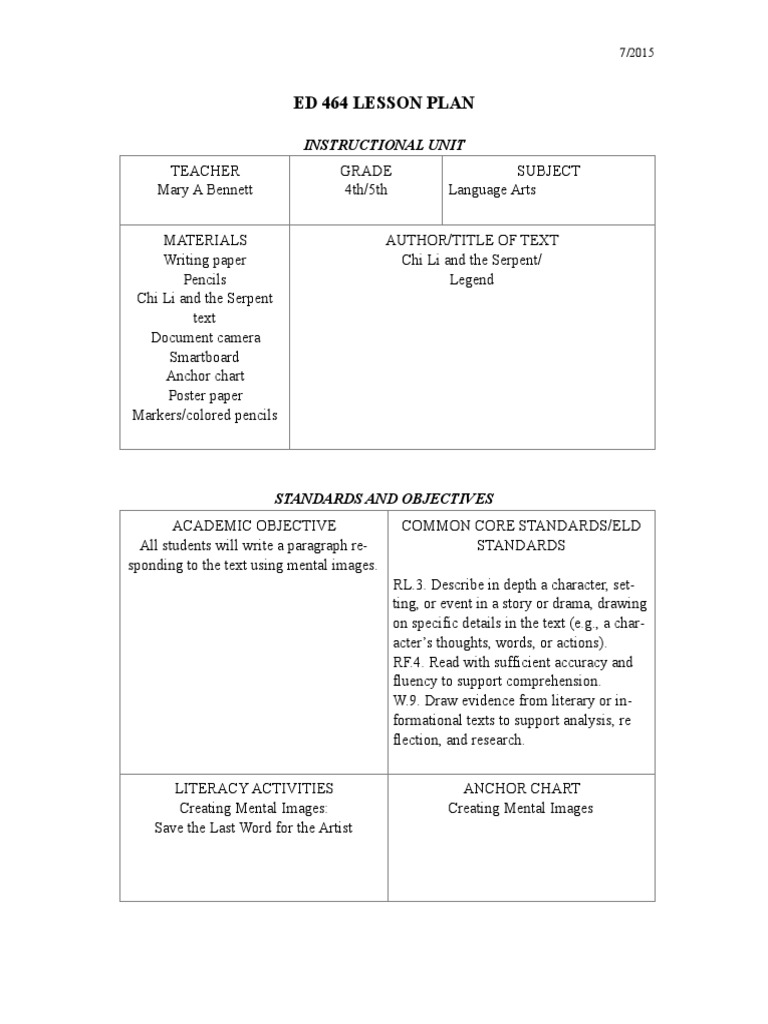 comprehension lesson plan 2 | Lesson Plan | Reading Comprehension