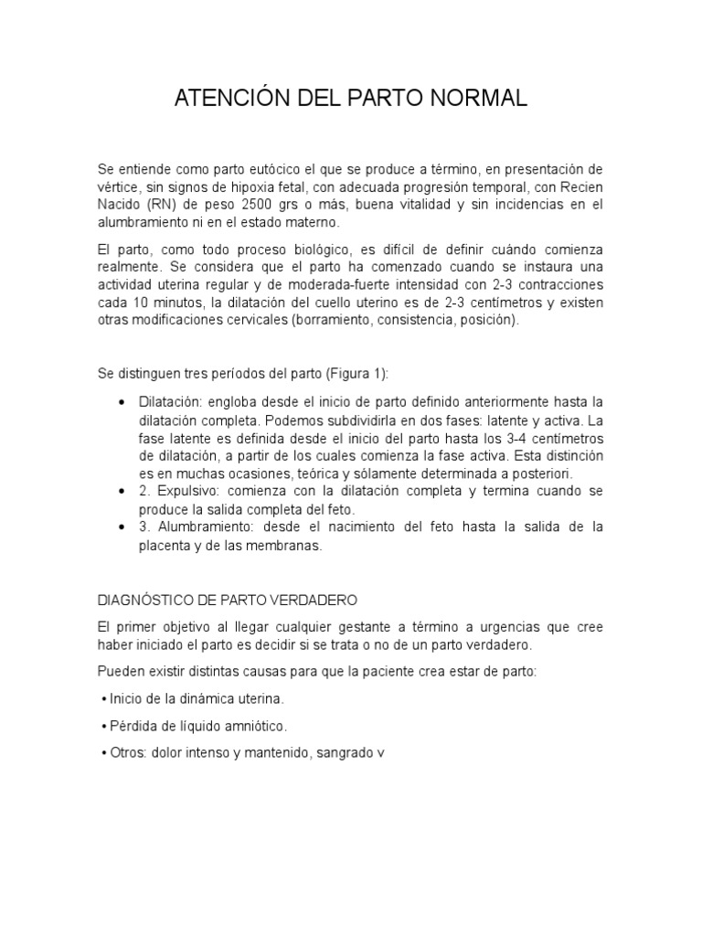 Atención Integral en Parto Normal | PDF | Parto | Embarazo humano