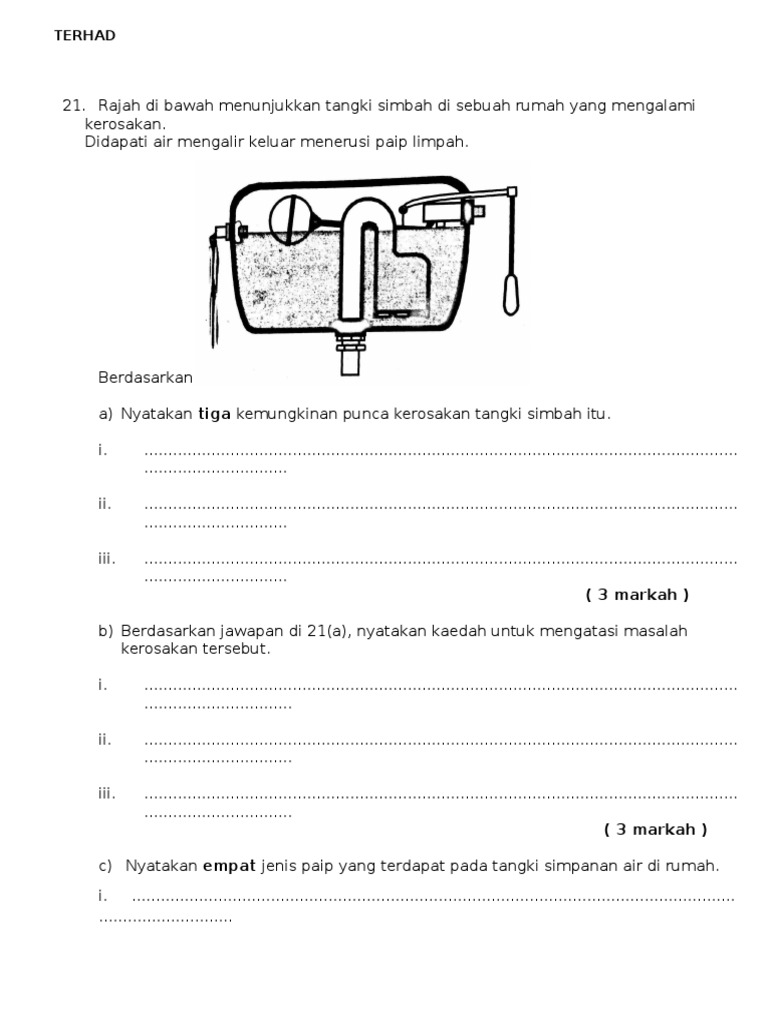 Contoh Soalan Tangki Simbah | PDF