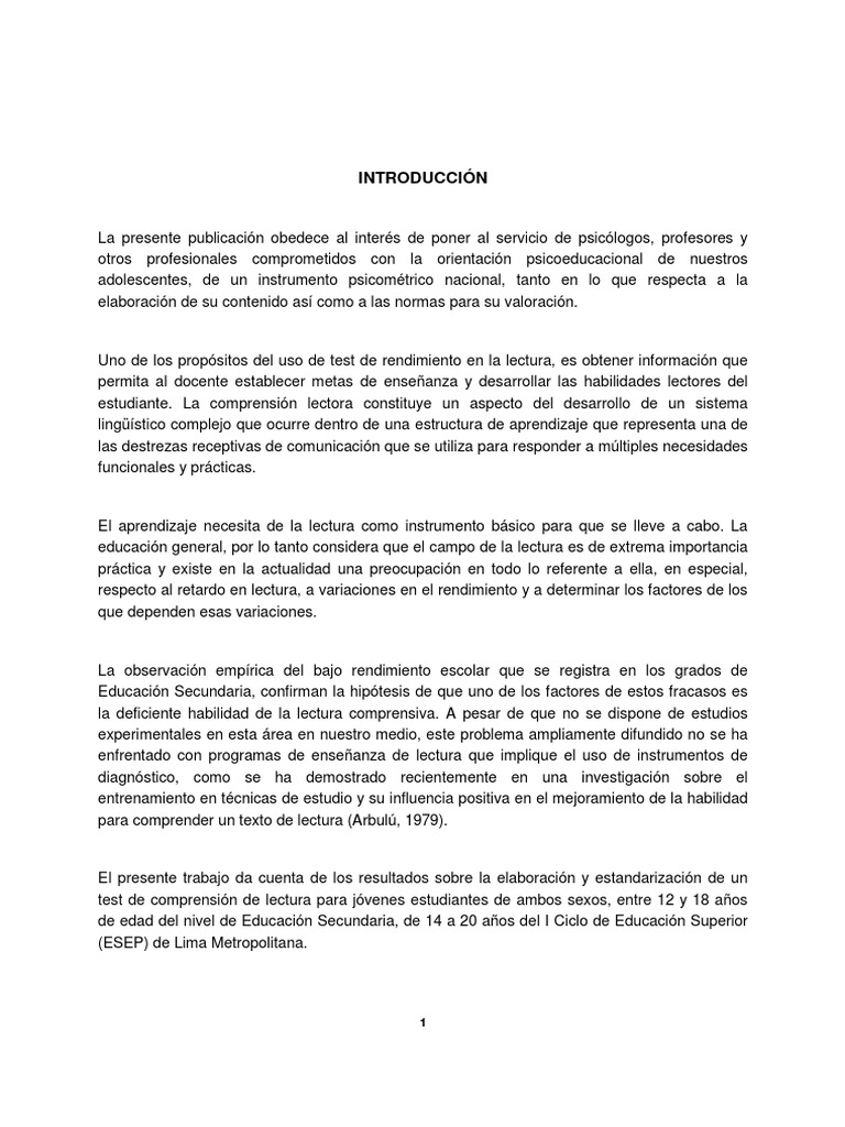 1 Test de ComprensiÃ³n Lectora Manual (1) Validez