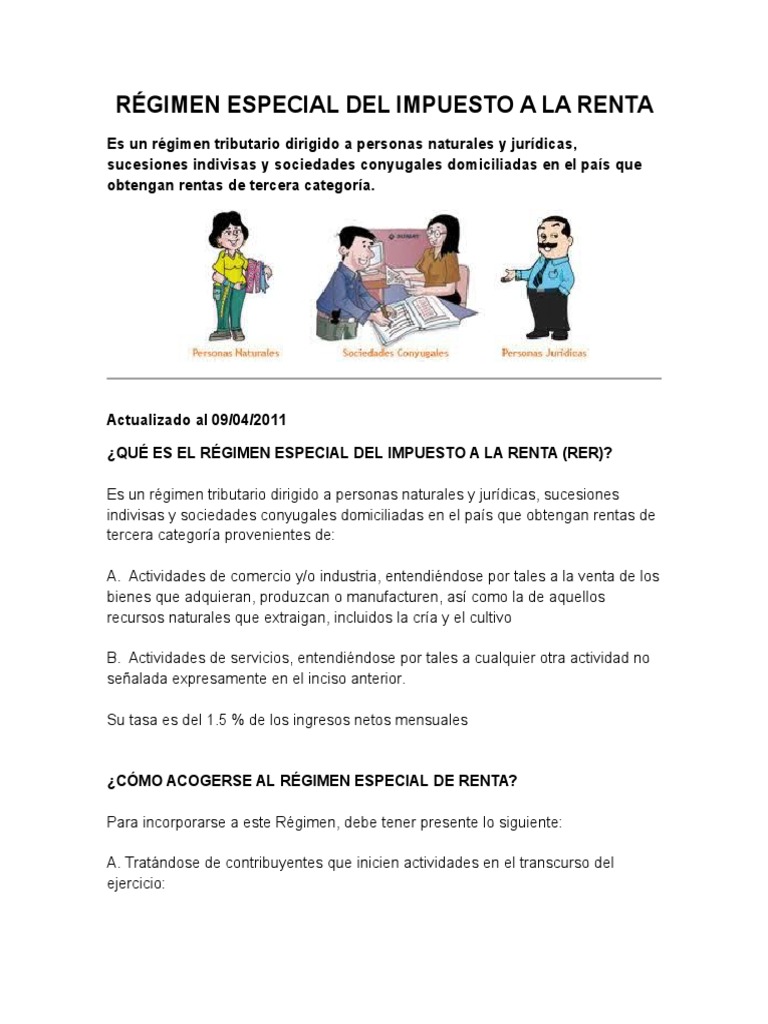 Regimen Especial | PDF | Impuesto sobre la renta | Impuestos