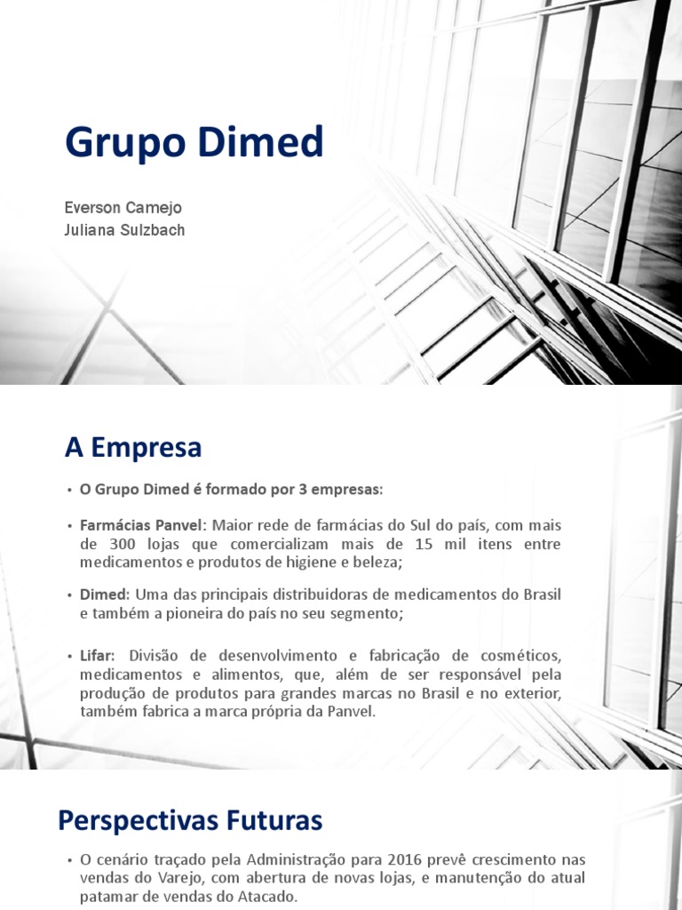 Grupo Dimed PDF | PDF | Título corporativo | Investimentos