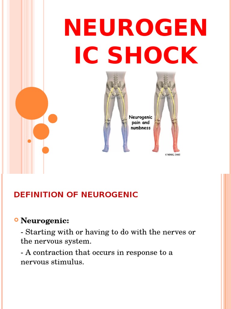 Neurogenic Shock (New) Urinary Bladder Shock (Circulatory)