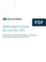 Water Restrictions By-Law 190