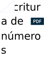 Escritura números español