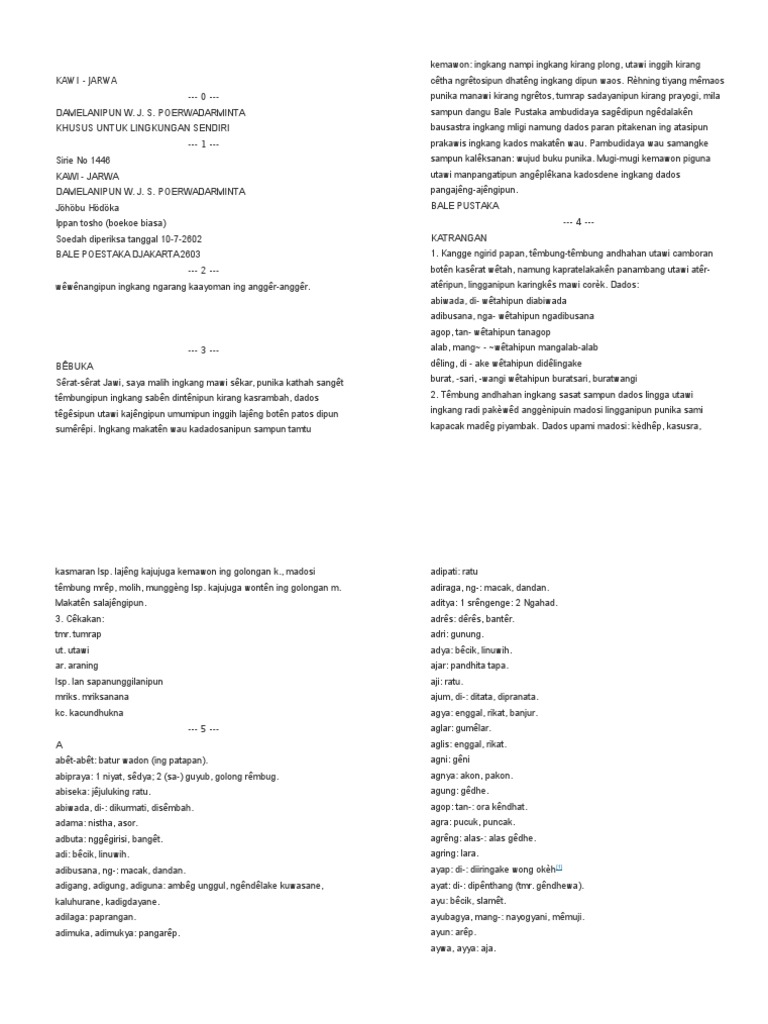KAWI Bausastra | PDF