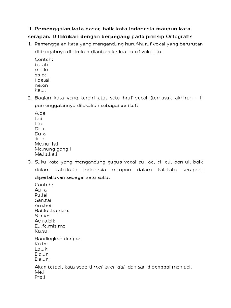 Pemenggalan Kata Dasar Akronim Angka Dan Bilangan