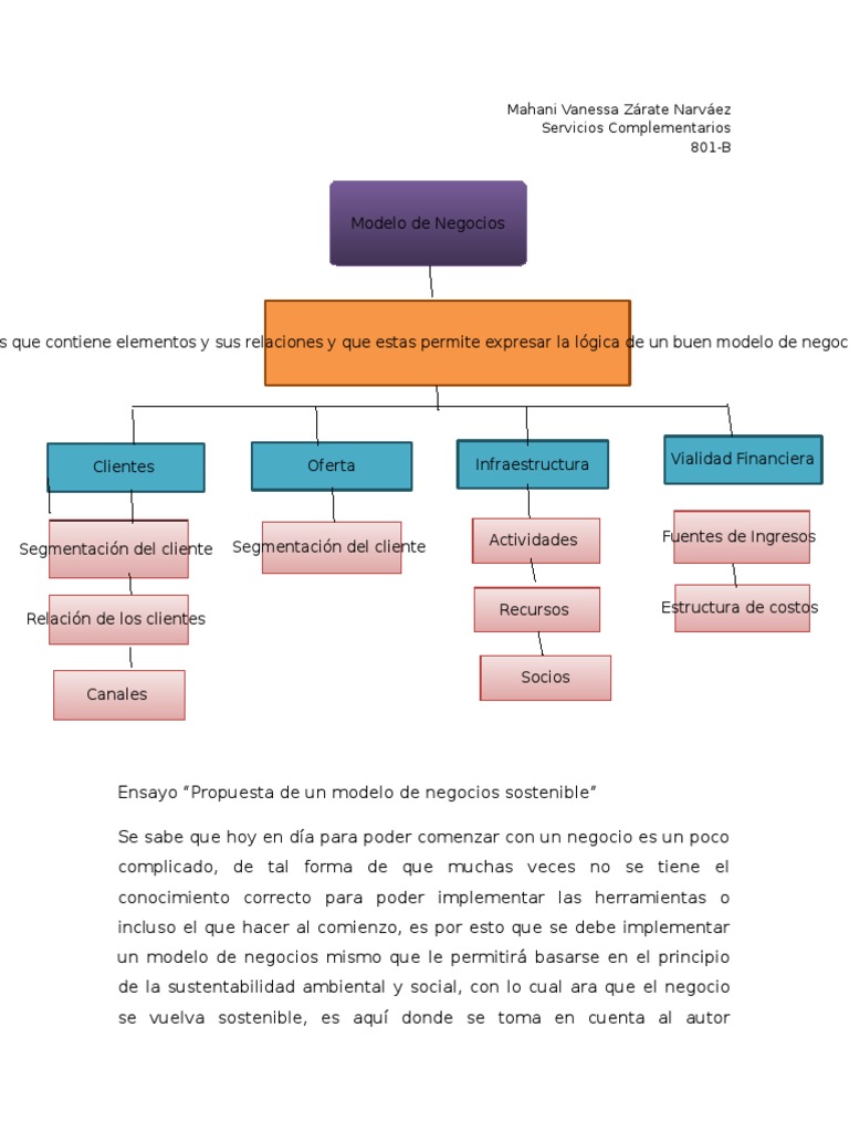 Mapa Conceptual y Ensayo Del Modelo de Negocios