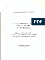 Pontificia Comisión Bíblica, La Interpretación de La Biblia en La Iglesia, Vaticano 1993