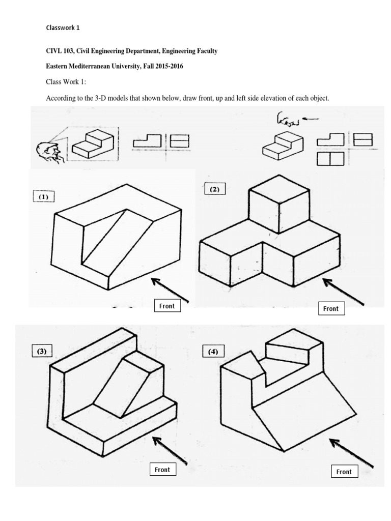 3D Model Elevation Drawings Guide | PDF | Teaching Methods & Materials