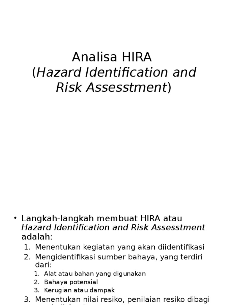 Panduan Lengkap HIRA K3 | PDF