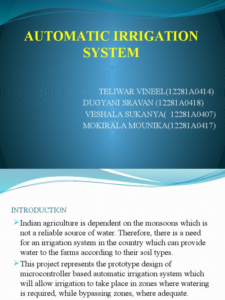 Smart Automatic Irrigation System | PDF | Irrigation | Microcontroller