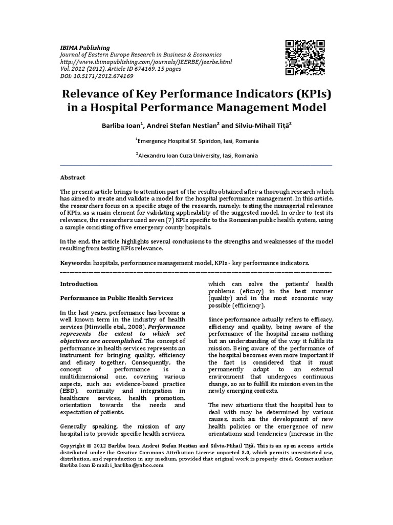 Key Performance indicator for hospital Health System Patient