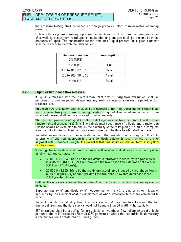 Flare System Design and Liquid Flow Guidelines | PDF | Pipe (Fluid ...
