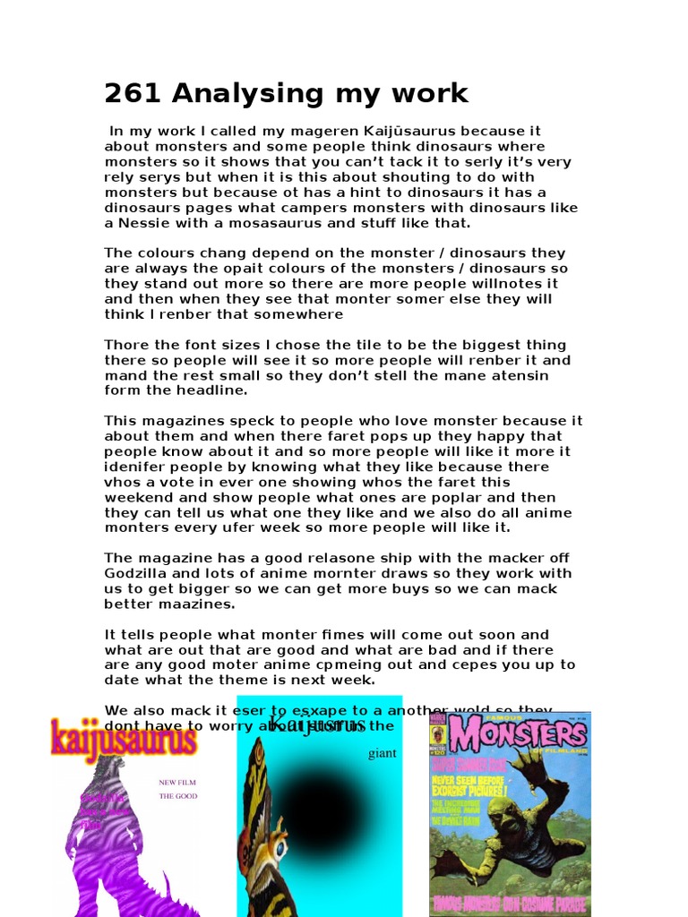 Analysing My Work | PDF