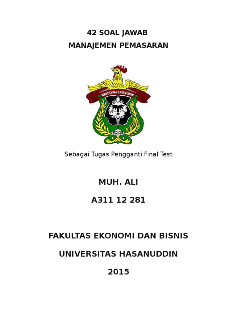 42 Soal Jawab Manajemen Pemasaran