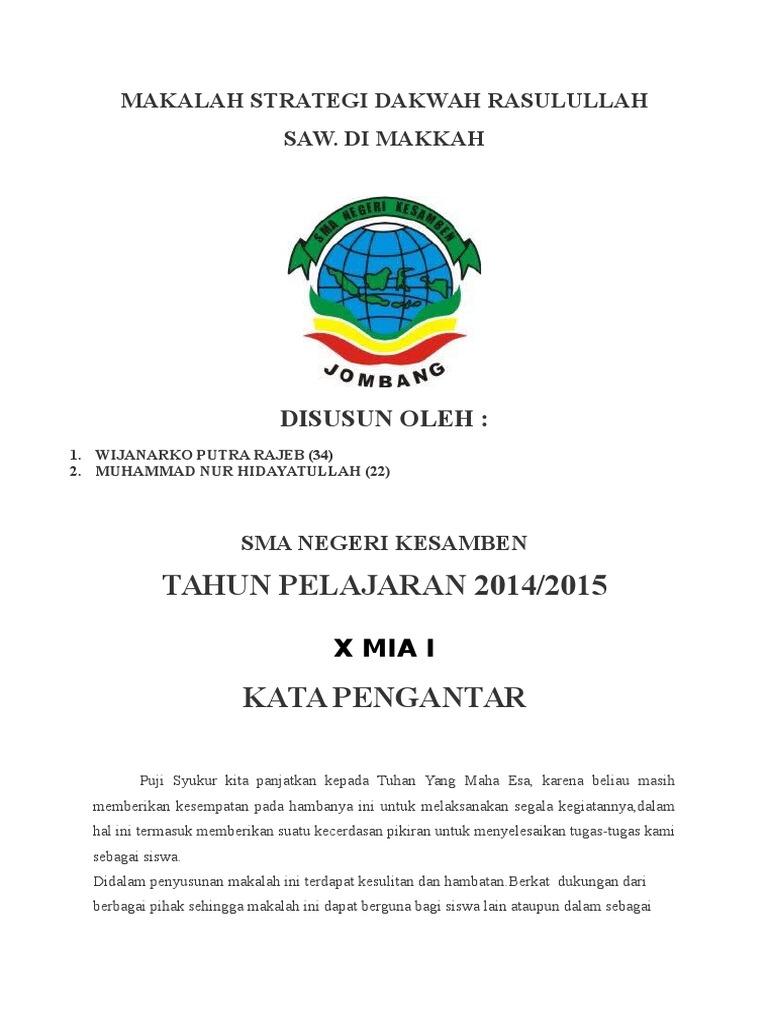 Makalah Strategi Dakwah Rasulullah Saw