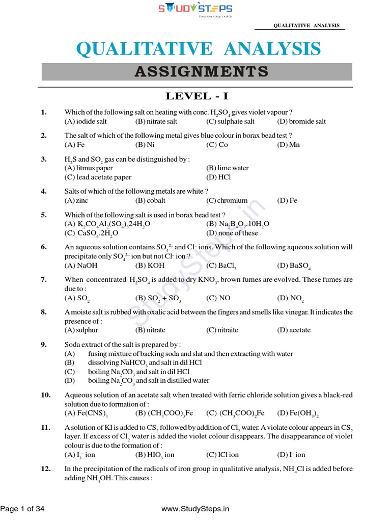 Qualitative Analysis Assignment Questions | PDF | Precipitation ...