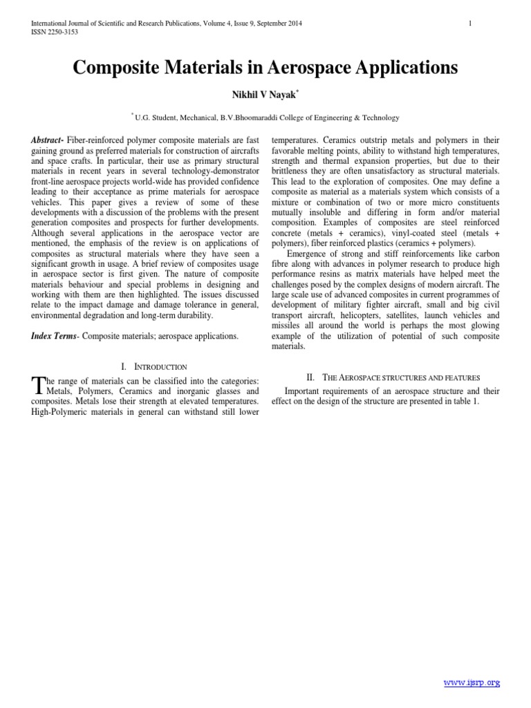 Composite Materials in Aerospace Applications PDF | PDF | Composite ...